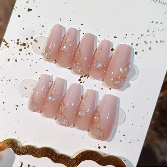 10pcs Handmade Press On Nails Nude Pink Nails - Picture 1 of 1